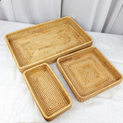 Rattan Tray Desktop Storage Woven Baskets