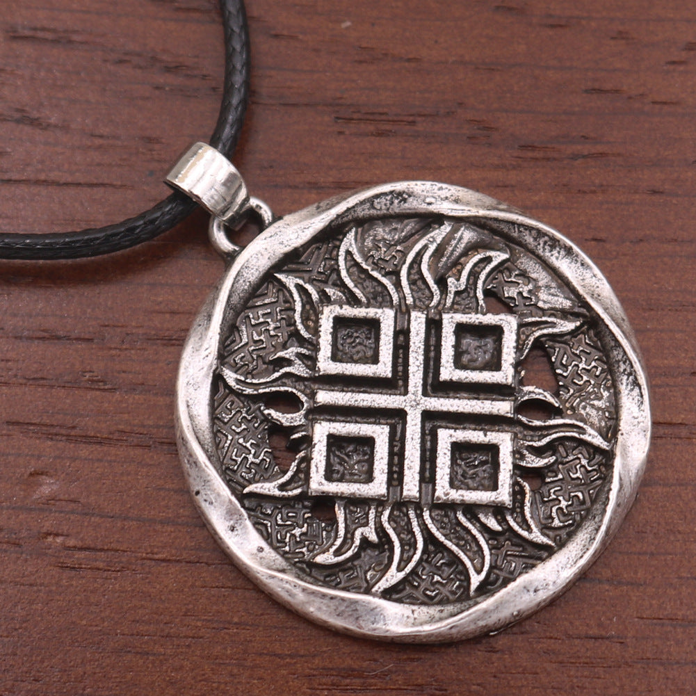 European And American Popular Viking Rune Metal Necklace