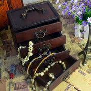 Chinese Retro Antique Wooden Jewelry Box -  Old Antique