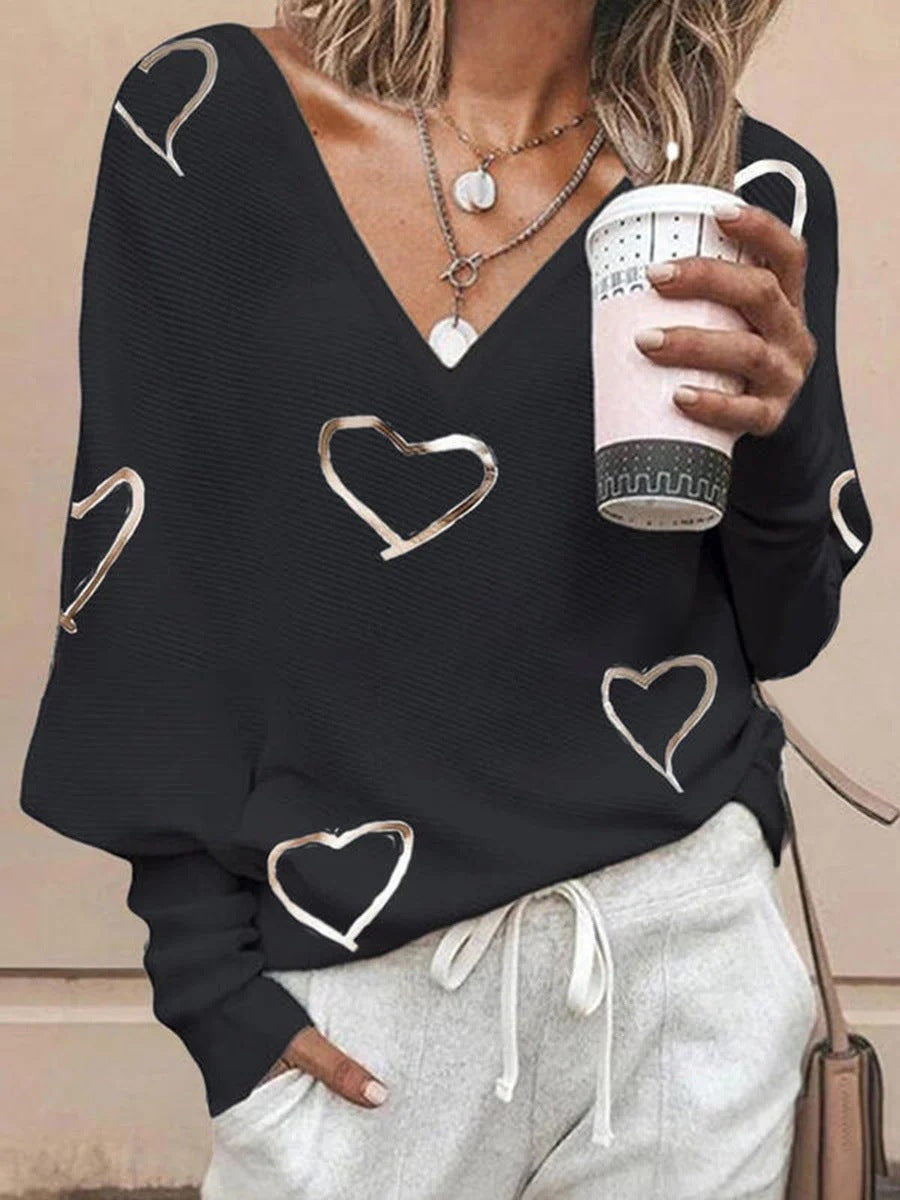 European and American Urban Casual V-neck Pullover