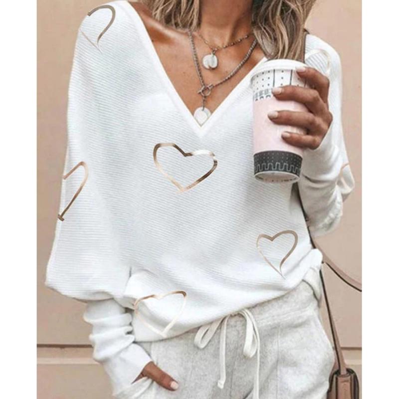 European and American Urban Casual V-neck Pullover