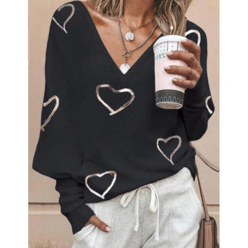 European and American Urban Casual V-neck Pullover