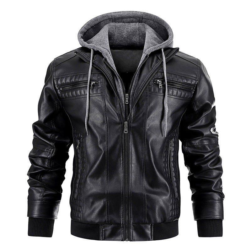 Mens Hooded Jacket With Zipper Pockets