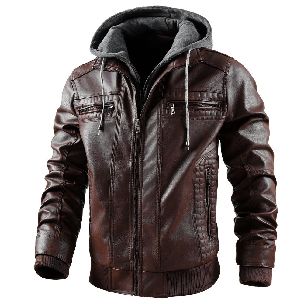 Mens Hooded Jacket With Zipper Pockets