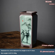 Chinese Hand-painted Square Straight Retro Purple Sand Flower Pot