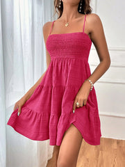 Summer Square-collar Pleated Dress