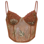 Women's Cropped Sleeveless Lace Splicing Sling Vest