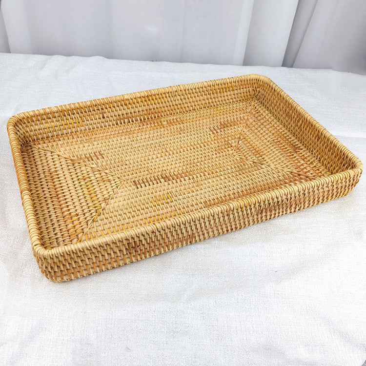 Rattan Tray Desktop Storage Woven Baskets
