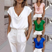 Women's Casual Short-sleeve Turtleneck Top