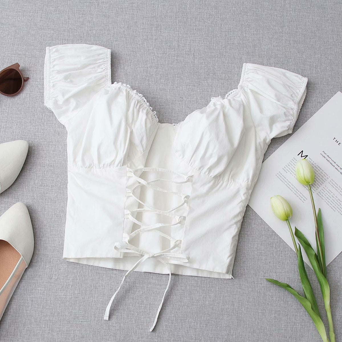 Womens Fashion Cotton Lace top