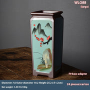 Chinese Hand-painted Square Straight Retro Purple Sand Flower Pot