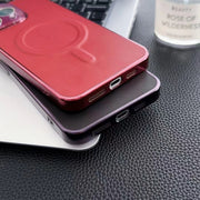 Ultra-Thin PC Plain Leather Magnetic Phone Case