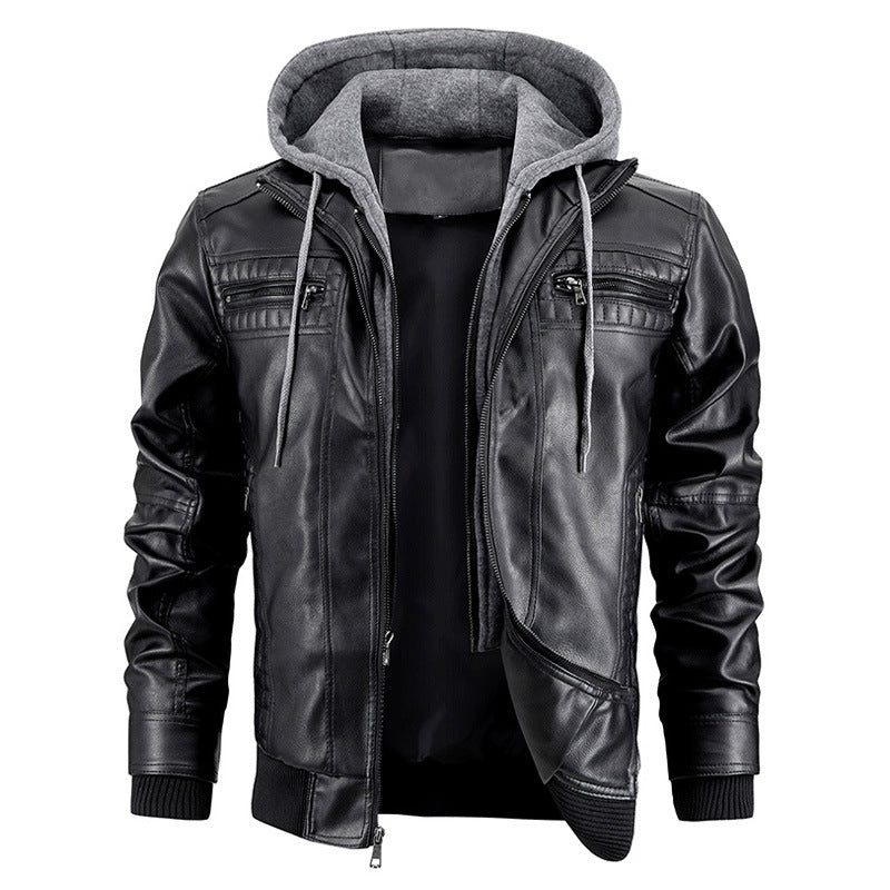 Mens Hooded Jacket With Zipper Pockets