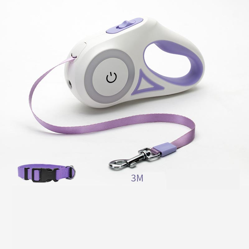 Dog Leash Retractable Leash And Dog Collar Spotlight Automatic Pet Dog Cat Traction Rope