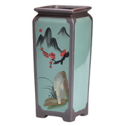 Chinese Hand-painted Square Straight Retro Purple Sand Flower Pot