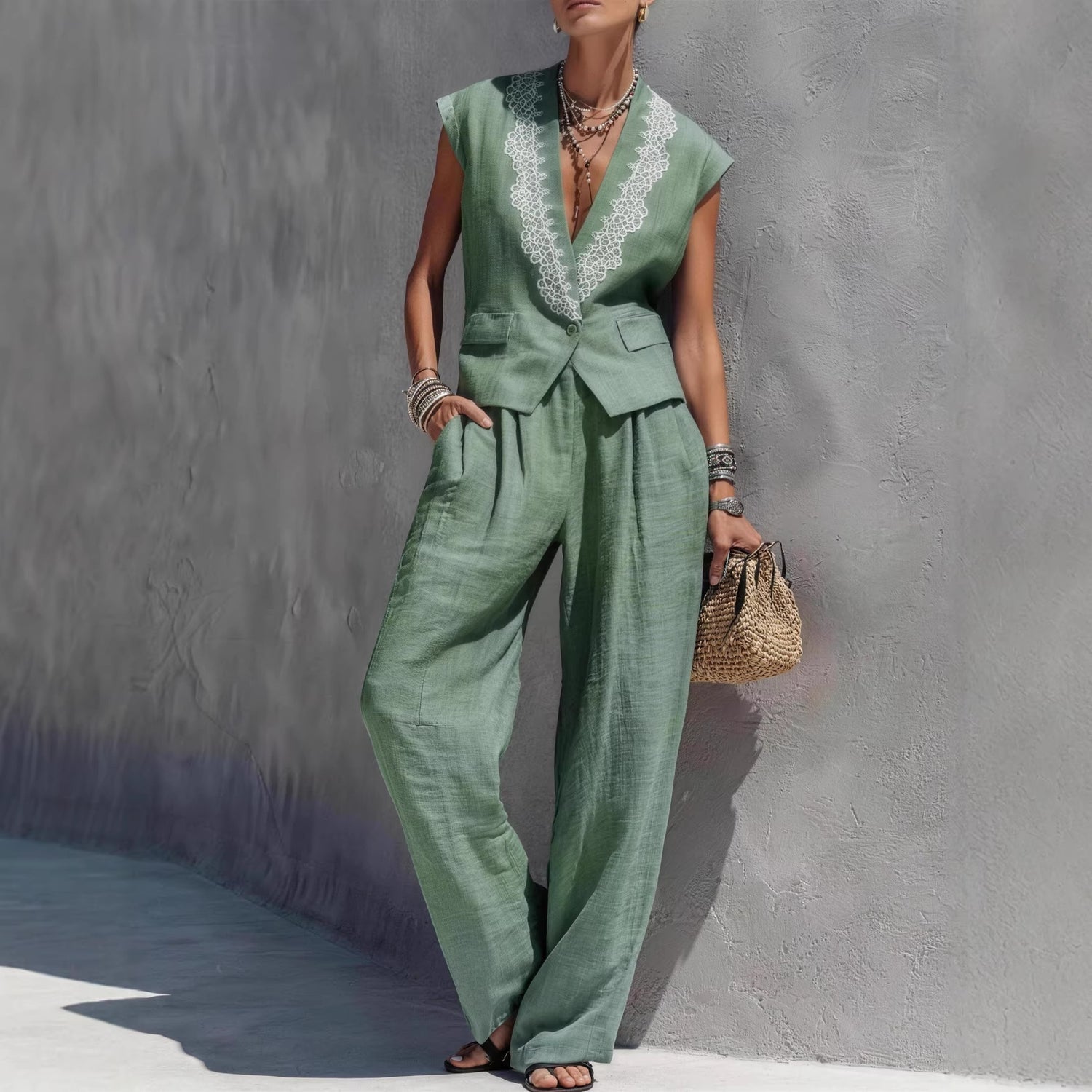 Vest Top And Trousers Womens Outfit