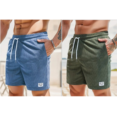 Men's Lace-up Drawstring Corduroy Shorts