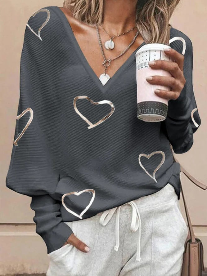 European and American Urban Casual V-neck Pullover