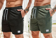 Men's Lace-up Drawstring Corduroy Shorts
