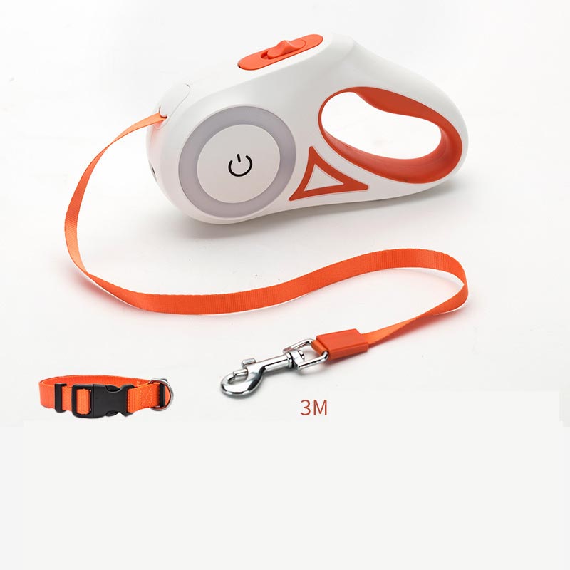 Dog Leash Retractable Leash And Dog Collar Spotlight Automatic Pet Dog Cat Traction Rope