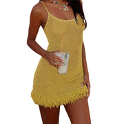 Women's Hollow-Out Knitted Camisole Casual Dress