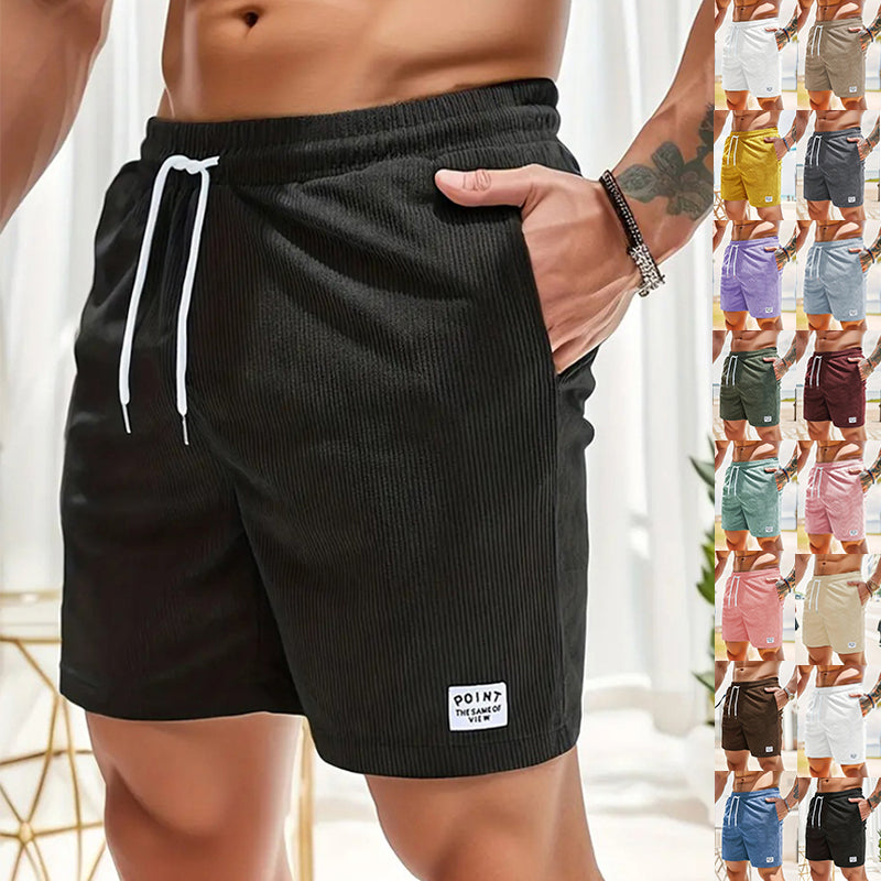 Men's Lace-up Drawstring Corduroy Shorts