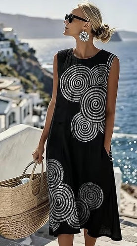 Printed Ladies Fashion Slim Print Dress