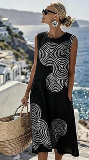 Printed Ladies Fashion Slim Print Dress