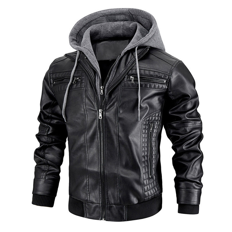 Mens Hooded Jacket With Zipper Pockets