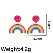 Rainbow Personality Earrings Fashion Rice Bead Head