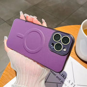 Ultra-Thin PC Plain Leather Magnetic Phone Case