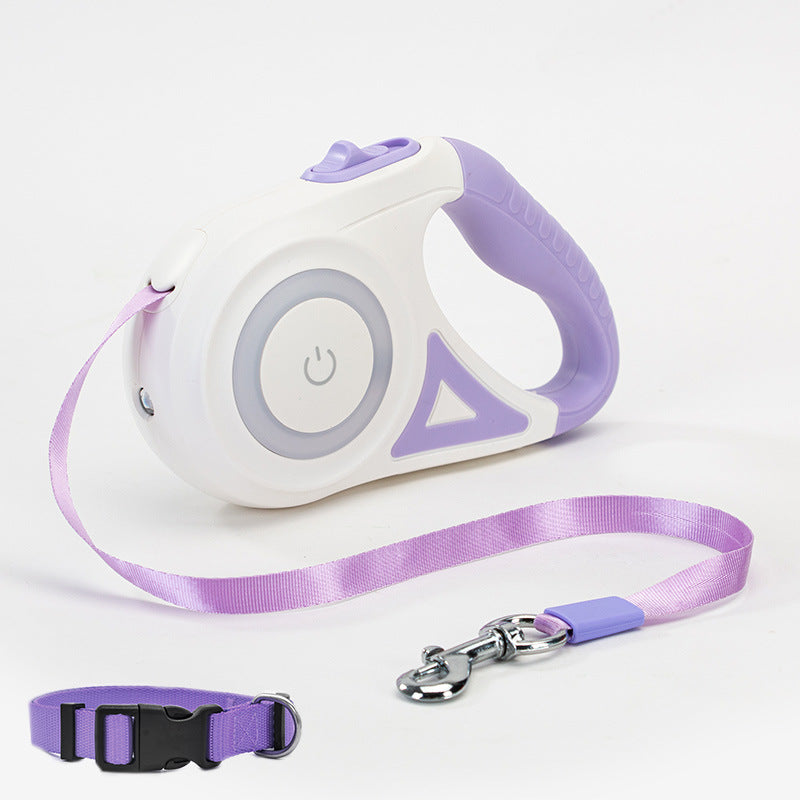 Dog Leash Retractable Leash And Dog Collar Spotlight Automatic Pet Dog Cat Traction Rope
