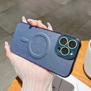 Ultra-Thin PC Plain Leather Magnetic Phone Case