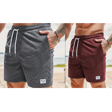Men's Lace-up Drawstring Corduroy Shorts