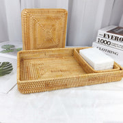 Rattan Tray Desktop Storage Woven Baskets