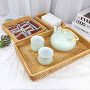 Rattan Tray Desktop Storage Woven Baskets