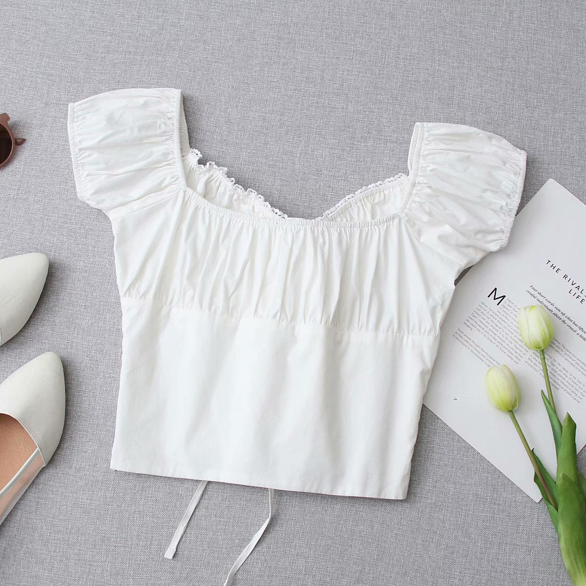 Womens Fashion Cotton Lace top