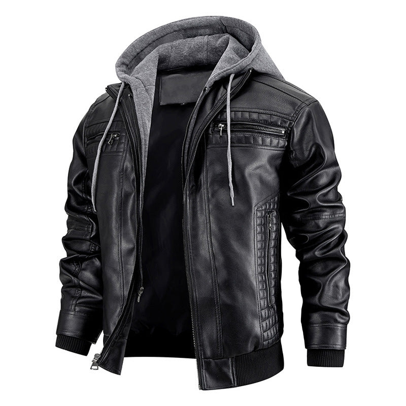 Mens Hooded Jacket With Zipper Pockets