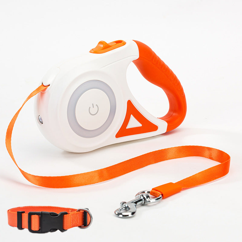 Dog Leash Retractable Leash And Dog Collar Spotlight Automatic Pet Dog Cat Traction Rope