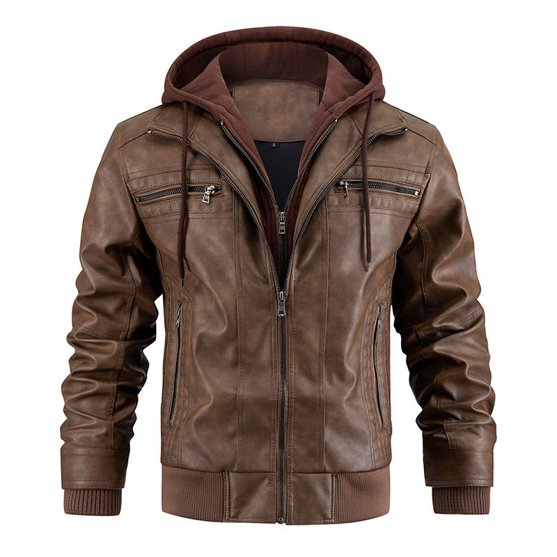 Mens Hooded Jacket With Zipper Pockets